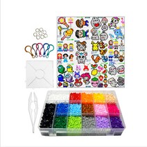 블럭N스토리 컬러비즈 기본 16색 + 여아1 도안 세트, 혼합색상, 1개