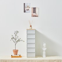 씨밀렉스 래폴드 모듈서랍장 200 슬림 6단 S, 무디파스텔 그레이, 1개
