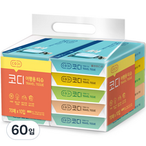 코디 여행용 티슈, 70매, 60입