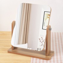 스탠다드리빙 탁상용 우드 인테리어 거울 중형, 혼합색상