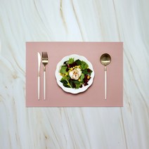 파스텔톤 방수 식탁매트 테이블, 로즈핑크, 45 x 30 cm