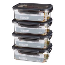 코멧 BPA FREE 클리어 밀폐용기 900ml, 4입, 단품