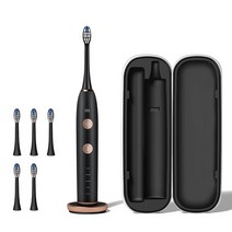 오아 클린이소프트 전동칫솔 + 소프트 브러쉬 리필 칫솔모 4p 세트 블랙, VO-OC001(클린이 소프트), VO-ET061(칫솔모 블랙)