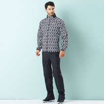 선덜랜드 남성용 지그재그 골프 우의 상하의 세트 16051RW02, 블랙