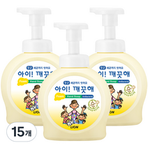 아이깨끗해 핸드워시 순 보송보송 파우더향, 490ml, 15개