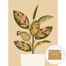 아트조이 물감 2배 DIY 명화그리기 40 x 30 cm, 수채화 고무나무