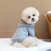 펫츠랜드 반려동물 데일리 기모후드 점퍼, 그레이