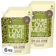 네이쳐러브메레 유아 녹두 유연제 리필형, 1300ml, 6개입