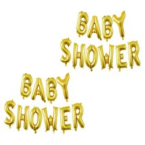 파티야놀자 BABY SHOWER 베이비샤워 알파벳 풍선 세트, 골드, 2세트
