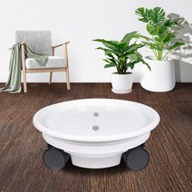 화분월드 원형 화분 받침대 모던 베이직, 스노우 화이트