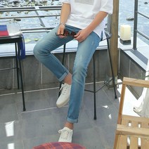 머시따 남성용 데일리 스판 워싱 데님 팬츠