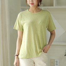 빼빼 여성용 데일리 린넨 반팔 티셔츠