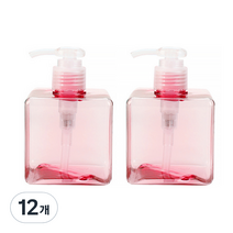 마켓에이 미니멀 펌프 공병 디스펜서 250ml, 12개, 라이트핑크