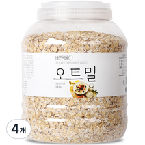 바른곡물 오트밀 PET 캐나다산, 1.8kg, 4개