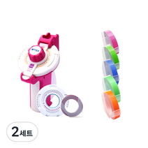 모텍스 라벨 메이커 또각이 E-202 + 리필테이프 B세트, 핑크, 2세트