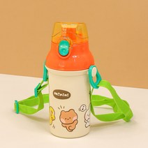 릴팡 미니니 앵커 원터치 어깨끈 미니물통, 혼합색상, 360ml, 1개