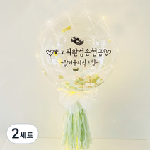 러블리팜 DIY 레터링 벌룬 세트 어버이날 고정문구, 레터링 컬러(블랙), 태슬&컴패티 색상(민트), 2세트