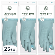 프로그 라텍스 컴포트 고무장갑 양손세트 L, 에쉬블루, 대(L), 25세트