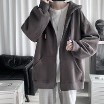 타니 무지 후드집업