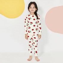 유니프랜드 아동용 레드베리 오가닉 기모30수 후라이스9부 내의 상하세트