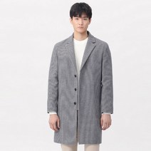 마인드브릿지 남성용 울혼방 하운드 투스 세미 오버 싱글코트 MUCA7101