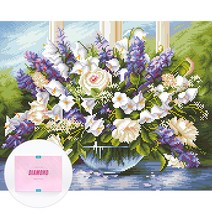 디클레어 액자 캔버스형 보석십자수 DIY 키트 40 x 50 cm, 1세트, 로맨스