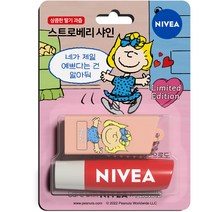 니베아 스누피 에디션 립밤 4.8g, 스트로베리 샤인, 1개