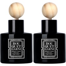 부케가르니 딥 블랙 차량용 디퓨저 50ml, 화이트머스크, 2개