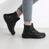 단골언니 여성용 토먼 내추럴 셔링 천연 소가죽 기모 안감 앵클 부츠