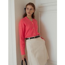 여성용 V NECK CABLE CARDIGAN