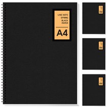 영아트 A4 골드 스프링 노트 100g 50매, 4개, 블랙