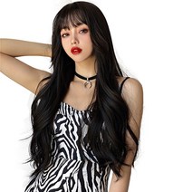 하이유니 그레이스 웨이브 펌 롱 헤어 통가발 가발 70cm + 가발망 + 거치대 세트, 1세트, 통가발(브라운블랙), 랜덤발송(가발망, 거치대)