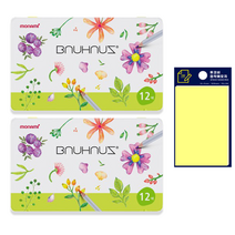 모나미 바우하우스 색연필 12색 2p + 투코비 스티키 메모패드 노랑 세트, 혼합색상, 1세트