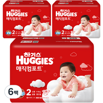 하기스 매직컴포트 밴드형 기저귀 남녀공용 소형 2단계(4~8kg), 348매