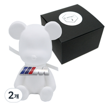 라띠크제이 엠블럼베어 차량용 방향제 BMW-M 화이트 + 화이트머스크 5ml 리필 세트, 2개