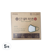 들꽃잠 아동용 인견 다이마루 필터 입체마스크 아이보리, 1개입, 5개