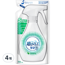 페브리즈 항균 플러스 섬유탈취제 보충형, 320ml, 4개, 산뜻한향