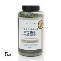 바스참 사해소금 약초 용기형, 1kg, 5개