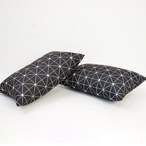 매직베드 도톰 베개커버2p + 베개솜 2p 세트, 블랙체크