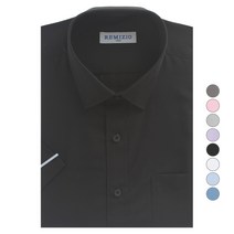 레미지오 남성용 반팔 일반핏 솔리드 셔츠