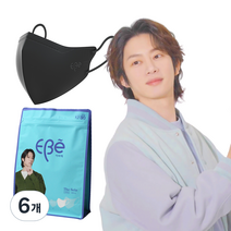 이비에 더세로 새부리형 대형 마스크 성인용 KF80, 30개입, 6개, 블랙