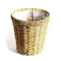 도시정원 라탄 왕골 엣지 원형 화분 바구니 5호, 1개