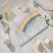 솔브리빙 보송보송 파스텔 논슬립 욕실 화장실 발매트 물흡수, RAINBOWS