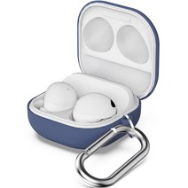 구스페리 실리콘 케이스 + 분실방지 키링 세트, 갤럭시 버즈 2pro / 버즈2 / 버즈라이브 / 버즈프로, 네이비