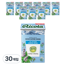 무설탕 스위스 허브캔디 리콜라 글라시어민트, 40g, 30개입