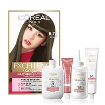 로레알파리 엑셀랑스 파리지앵 시크 염모제, 6.73 카키 브라운, 1개