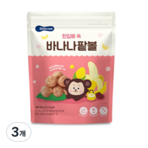 베베쿡 한입에 쏙 바나나팥볼 25g, 바나나 + 팥 혼합맛, 3개