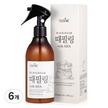 터치미 블랙슈가 때필링 스프레이 with AHA 대용량 전신 각질제거제, 6개, 300ml