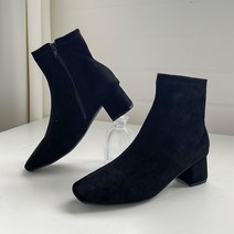 슈아 여성용 삭스 스판 가죽 앵클부츠 6cm