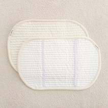 마이리틀데이지 유아용 100수 피그먼트 누빔 인견 양면 베개 땀패드 고정 고무줄, 아이보리